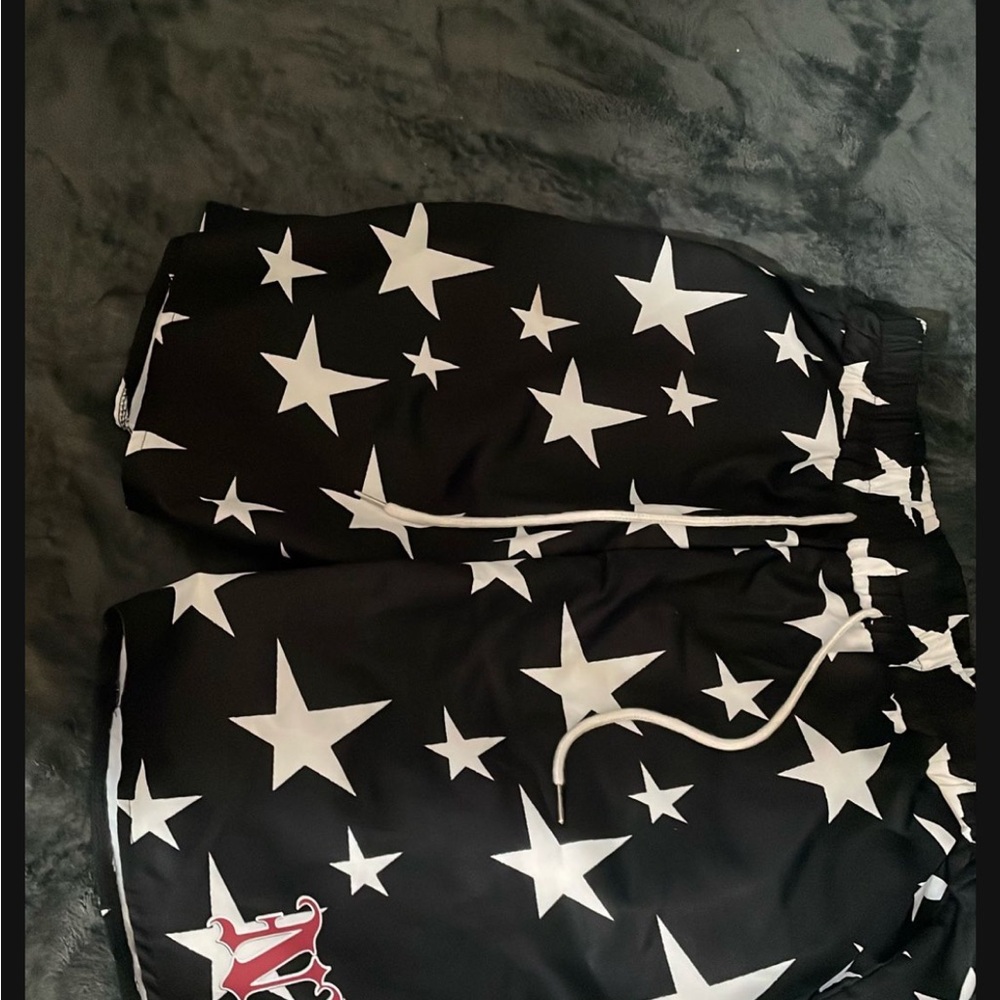 SHEIN Black and White Star Athletic Shorts